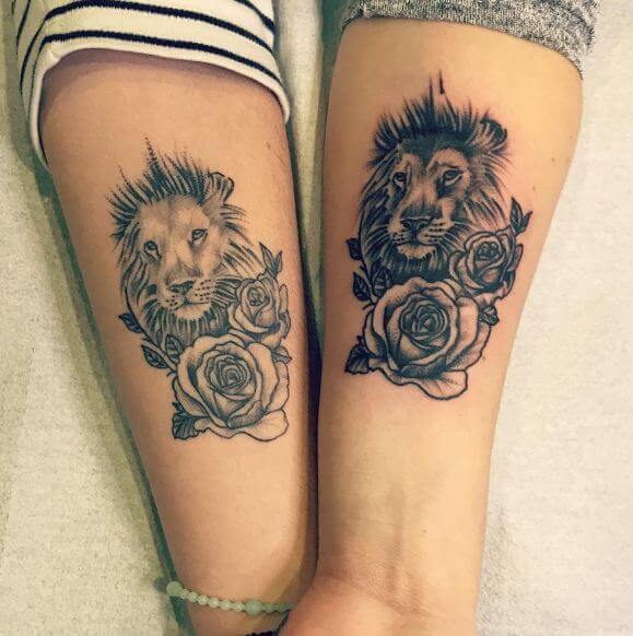 Lion And Lioness Tattoo Couple Idea by louccia  Tattoogridnet