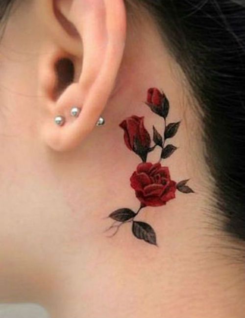 Dark Red Rose Tattoo (10)