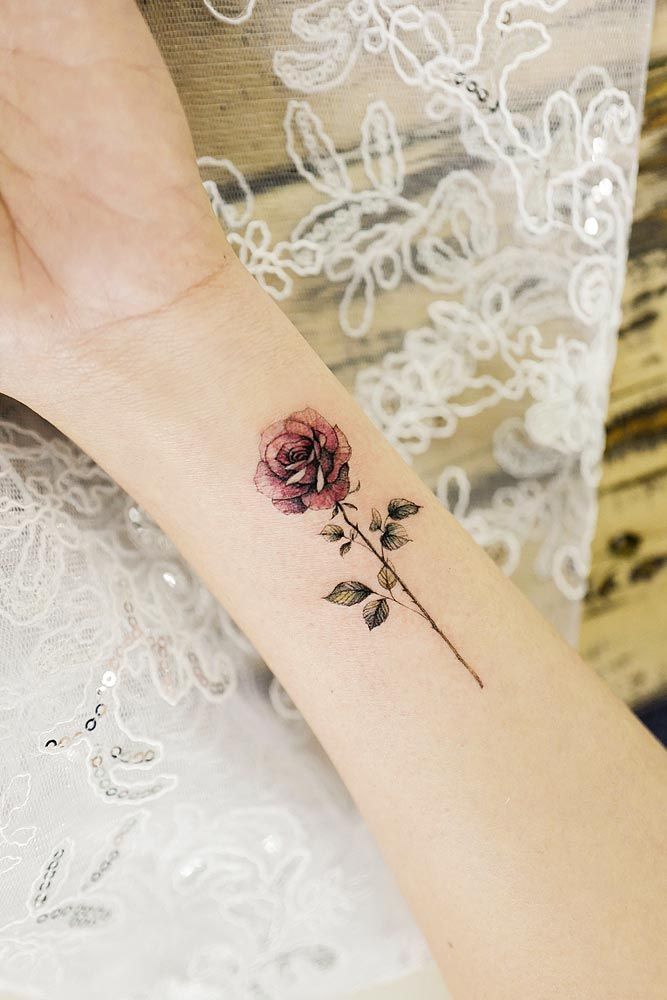 Dark Red Rose Tattoo (6)