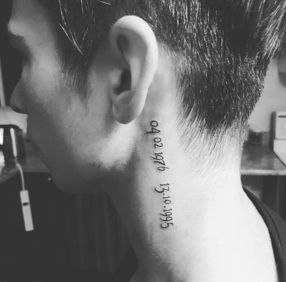Date Tattoos On Neck