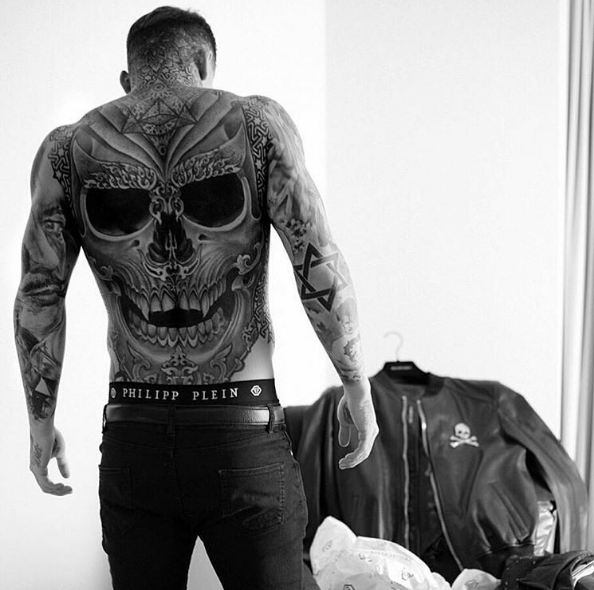 Devil Full Body Tattoos On Back