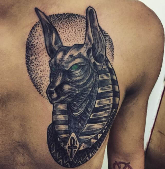 Egyptian God Anubis Head Tattoo
