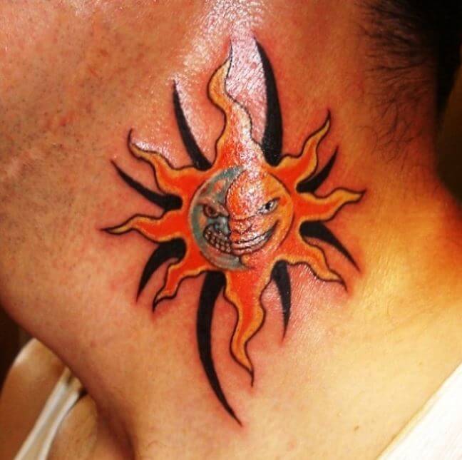 Evil Sun And Moon Tattoos