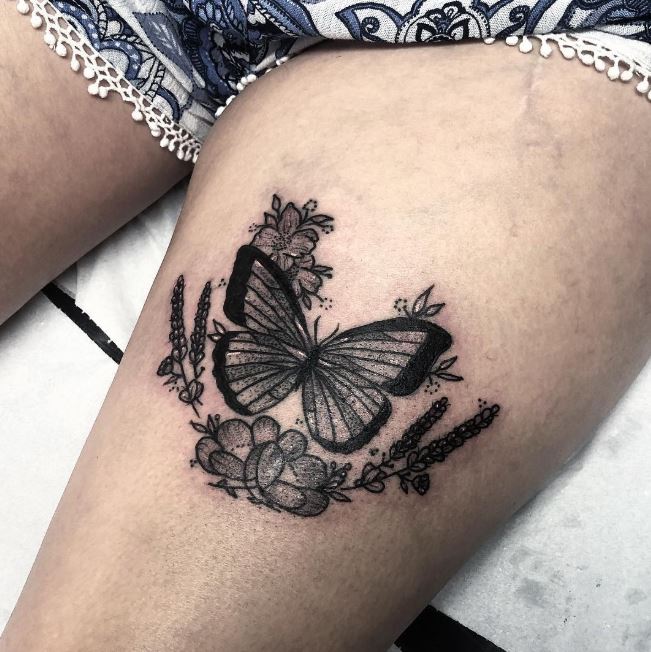 Flower And Butterfly Tattoos