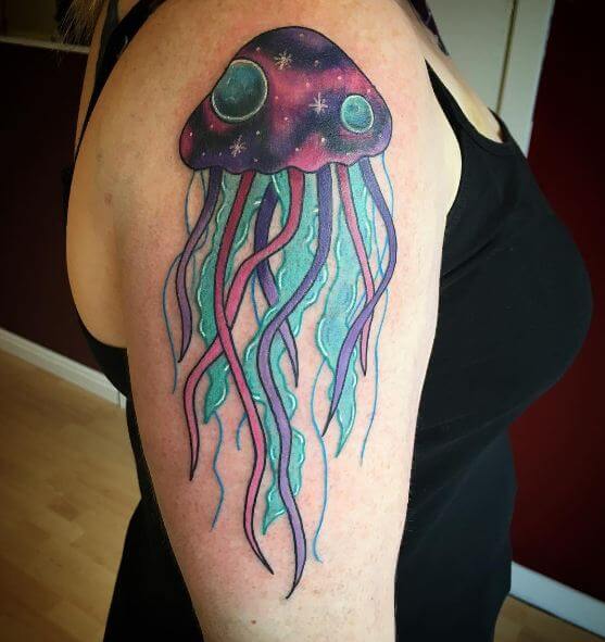 Galaxy With Jellyfish Tattoos