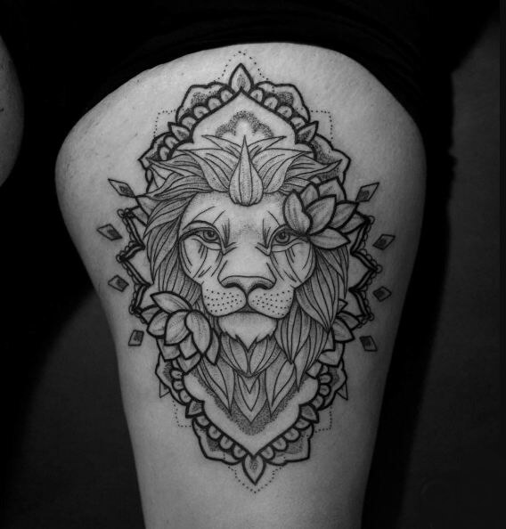 Girl Lion Tattoos