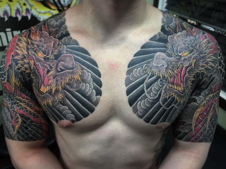 Japanese Dragon Tattoos On Chest