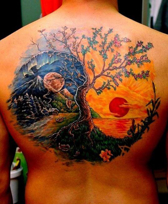 Japanese Sun And Moon Tattoo