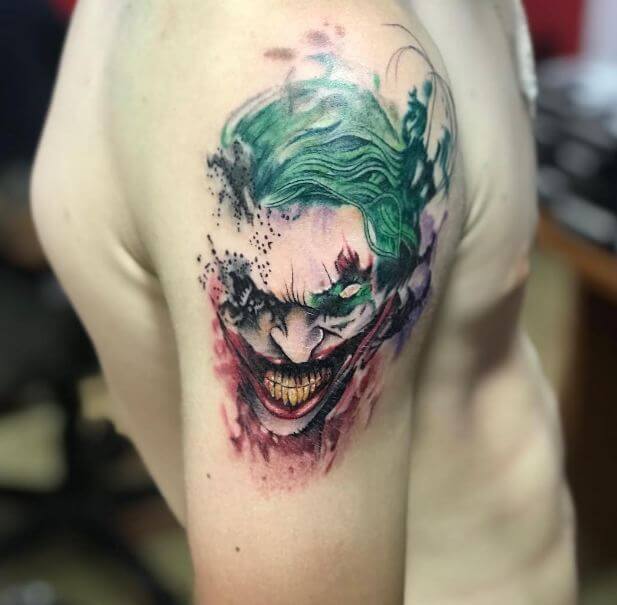 Joker Watercolor Tattoos