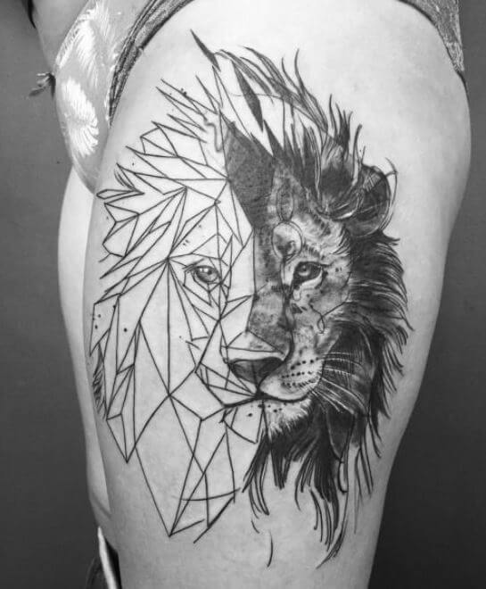 Lion Outline Tattoo