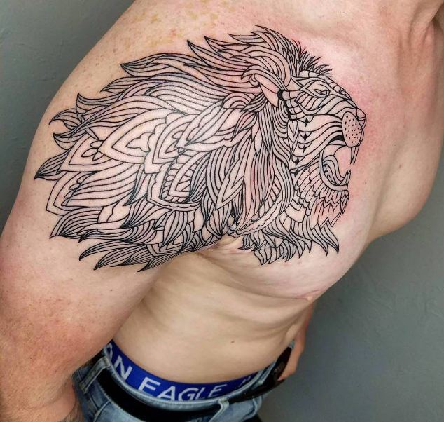 Lion Tattoos On Shoulder
