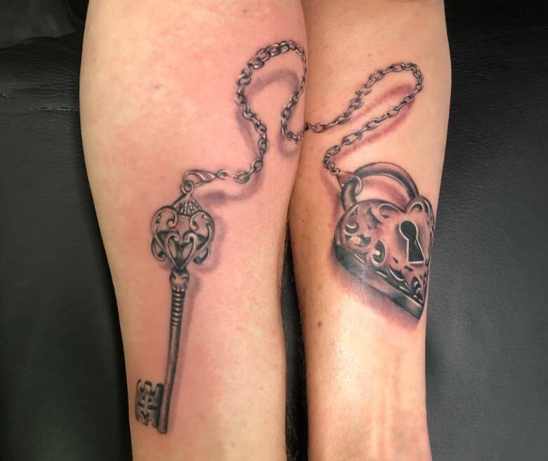Lock And Key Couple Tattoos