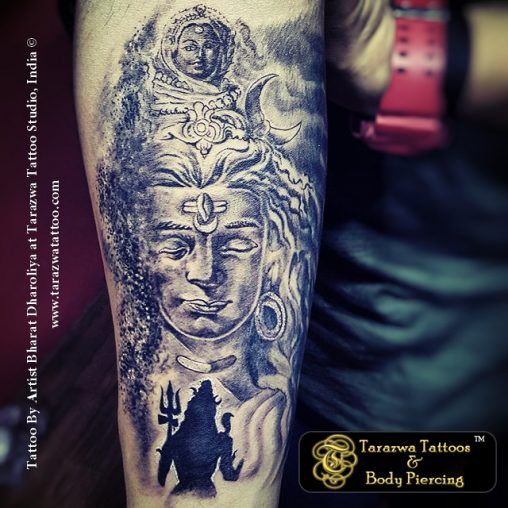 Lord Shiva Tattoo With Mrityunjaya Mantra (5)