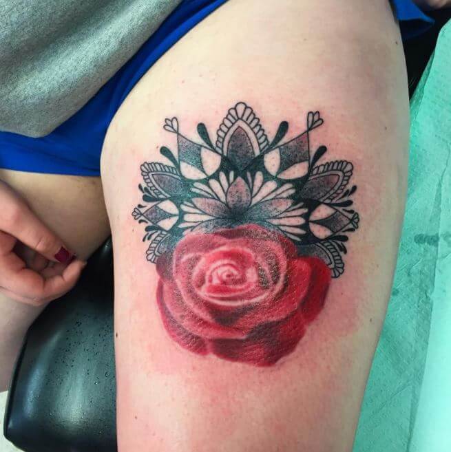 Mandala And Flower Tattoo