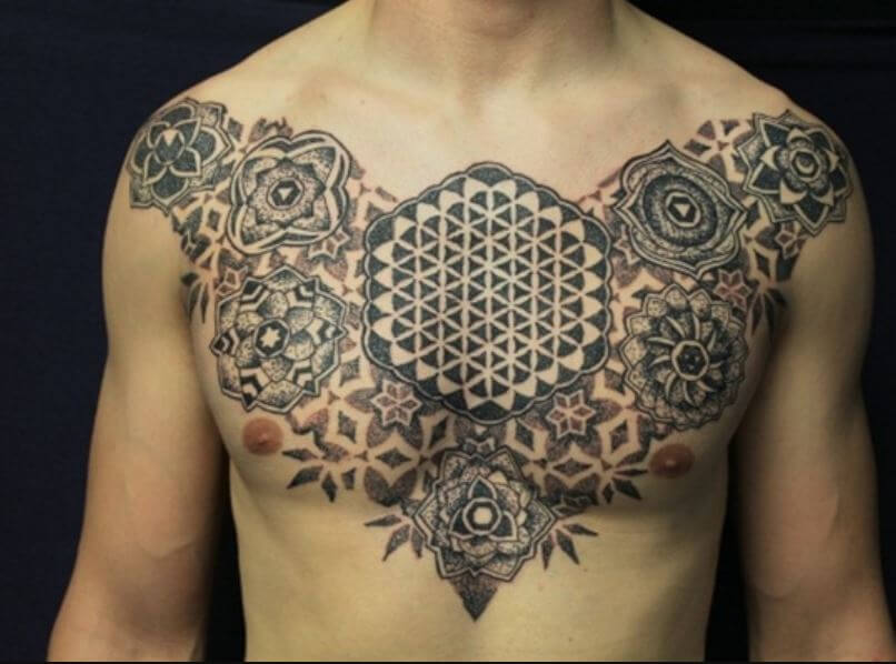 Mandala Chest Tattoo