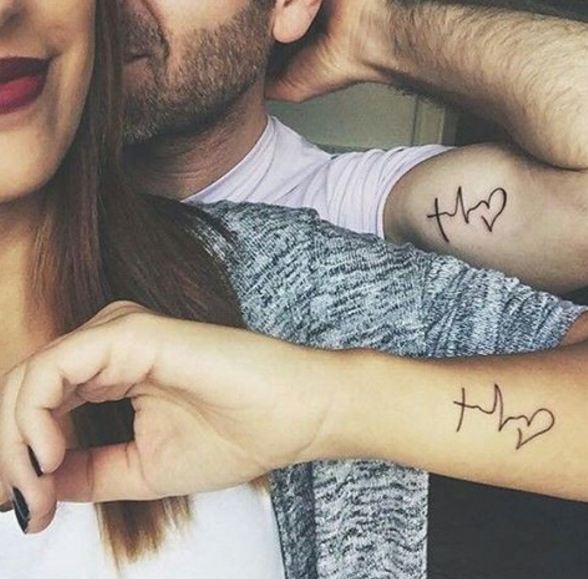 Matching Couple Love Tattoos