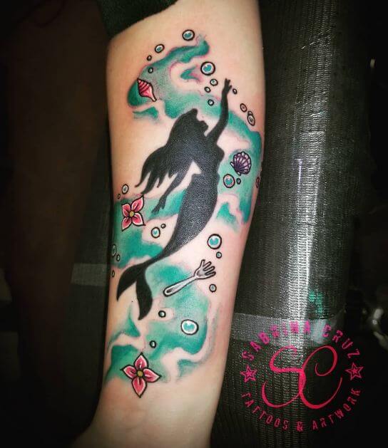 Mermaid Watercolor Tattoos
