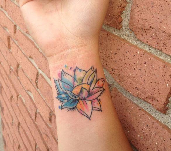 Mini Watercolor Flower Tattoos