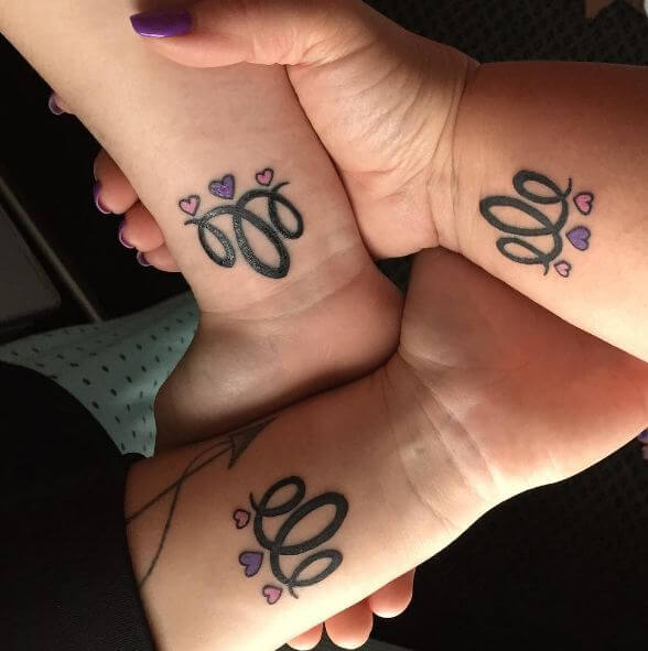 Mother And Two Daughter Tattoos
