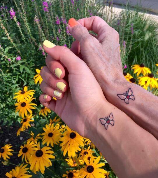 Mother Daughter Butterfly Tattoos