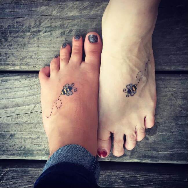 Mother Daughter Foot Tattoos