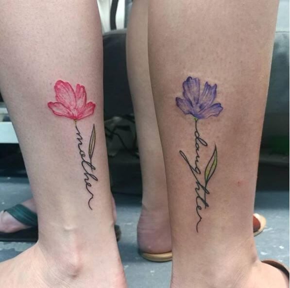 Mother Daughter Tattoos On Leg
