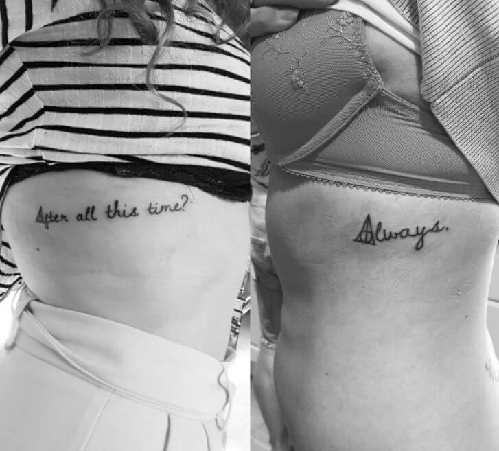 Mother Daughter Tattoos On Ribs For Girl