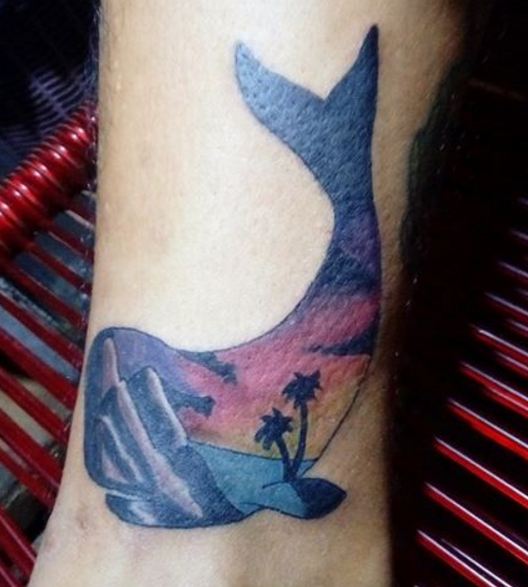Mountain With Whale Tattoos
