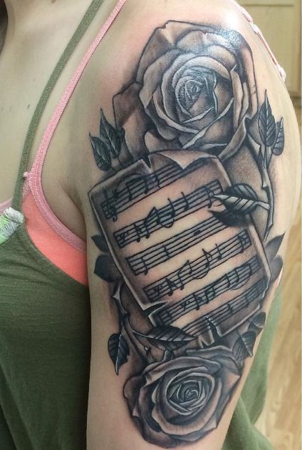 Music Quarter Sleeve Tattoos