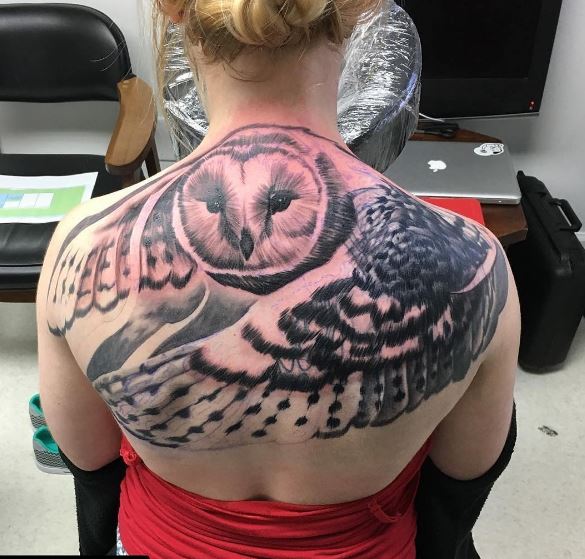 Owl Back Tattoos