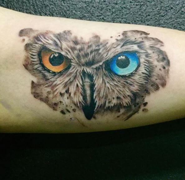 Owl Eye Tattoos On Forearm
