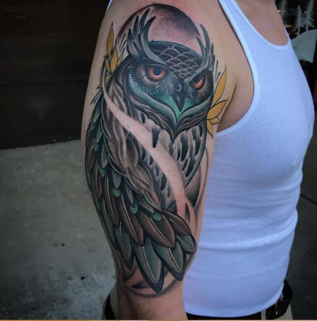 Owl Sleeve Tattoo