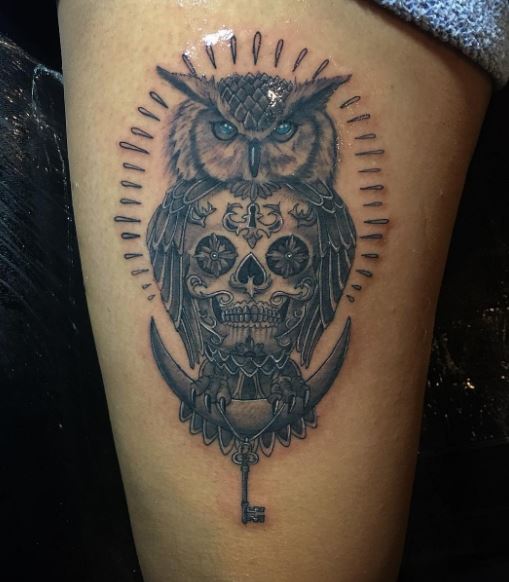 Owl Thigh Tattoos