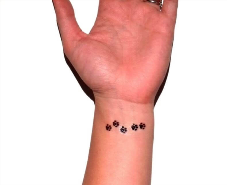 Paw Print Bracelet Tattoo