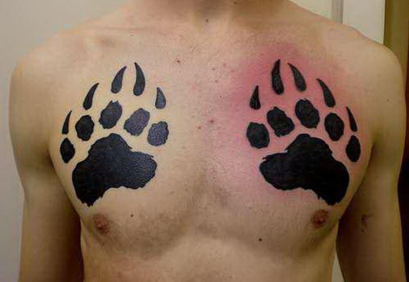 Paw Print Tattoo On Chest Meaning