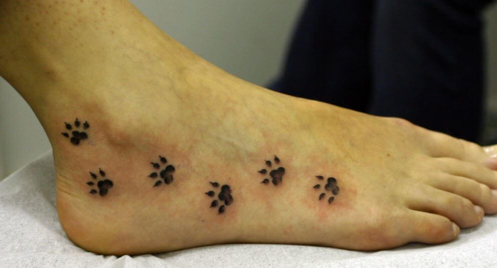 Paw Print Tattoo On Foot