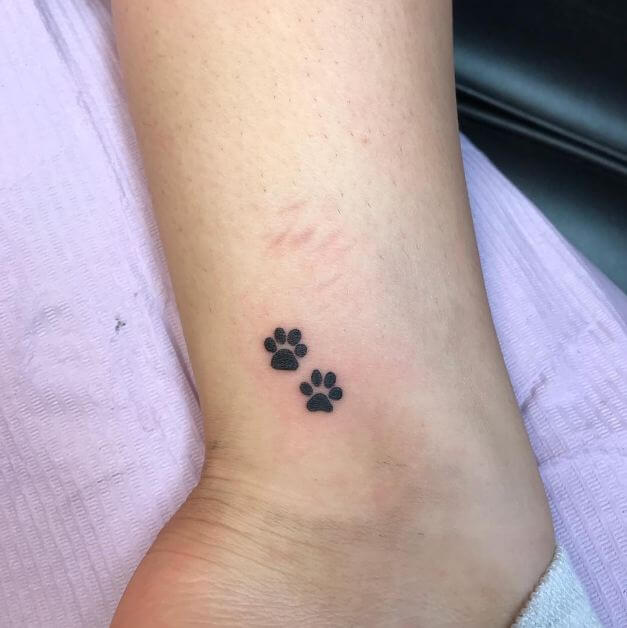 Paw Print Tattoos On Ankle