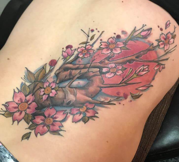 Realistic Cherry Blossom Tattoo