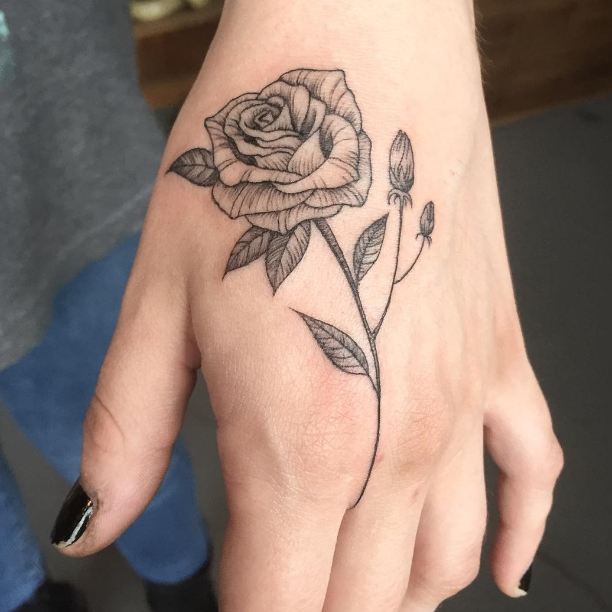 Rose Tattoo  Hand and finger tattoos Discreet tattoos Hand tattoos for  women  Hand tattoos for girls Hand and finger tattoos Small hand tattoos