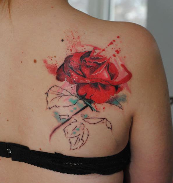 Red Watercolor Tattoos