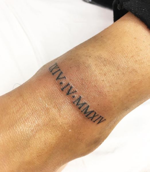 Roman Numerals Date Tattoos On Ankle