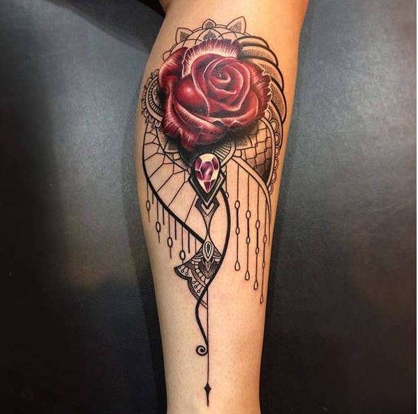 Rose And Pearl Tattoos