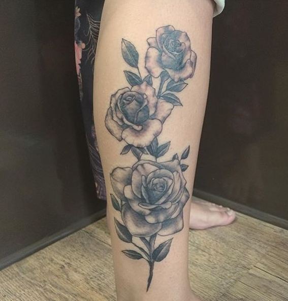 Rose Leg Tattoos