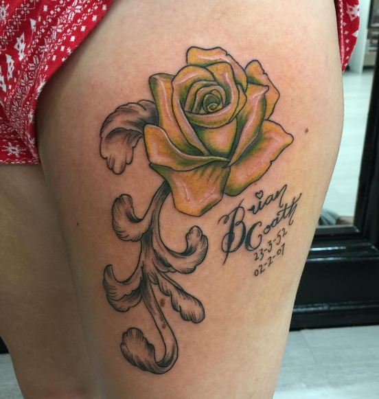 Rose Thigh Tattoos