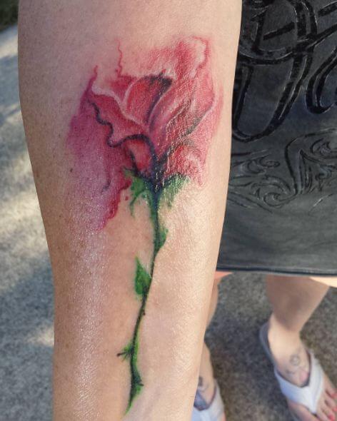 Rose Watercolor Flower Tattoos