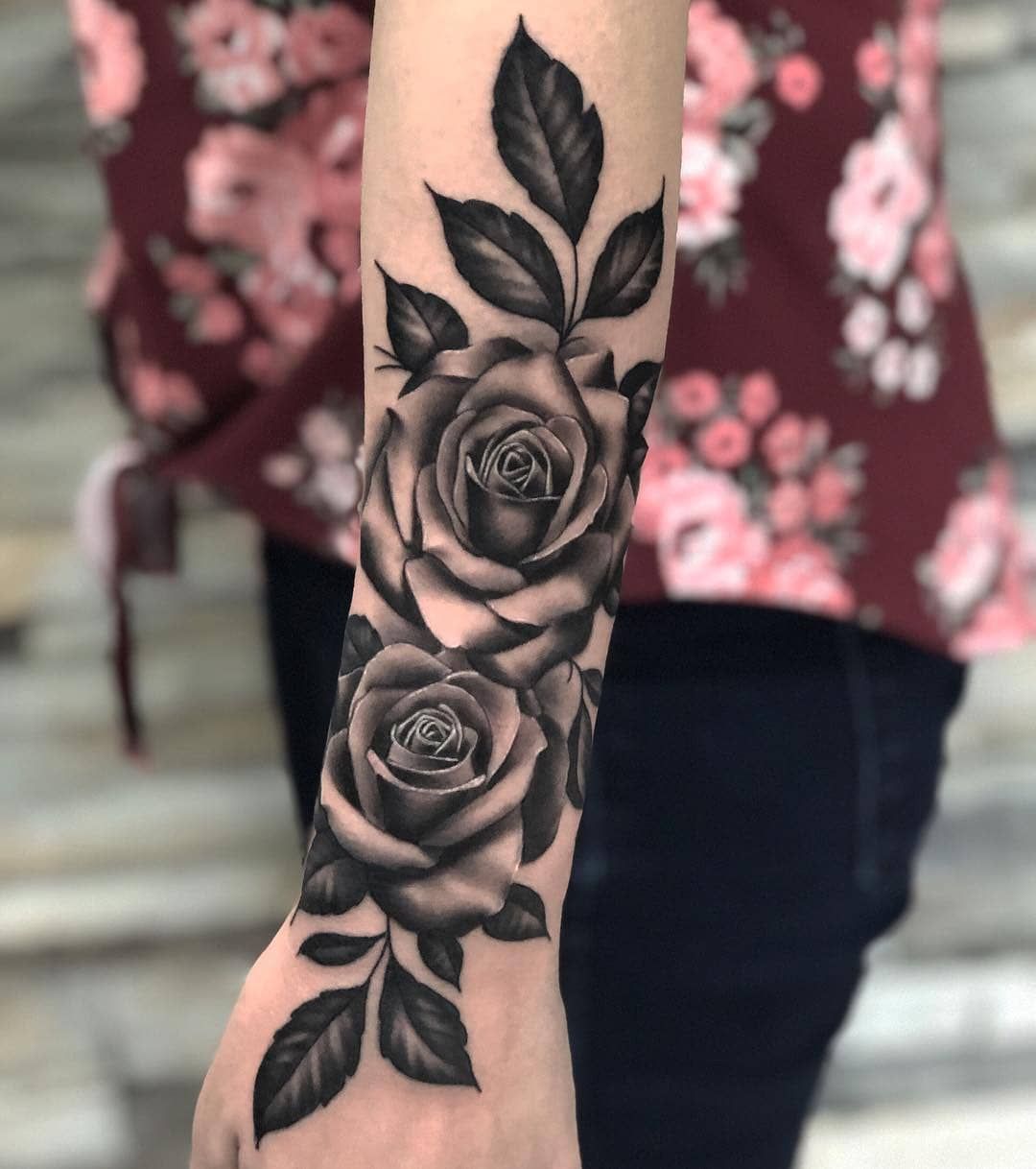 Roses On Arm Tattoos (2)