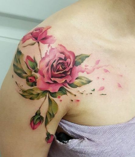 Roses With Names Tattoos (9)