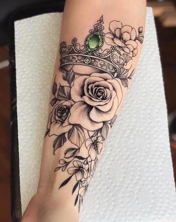Roses With Pearls Tattoo (3)