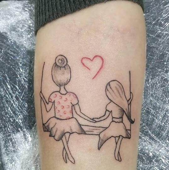 Simple Mother Daughter Tattoos