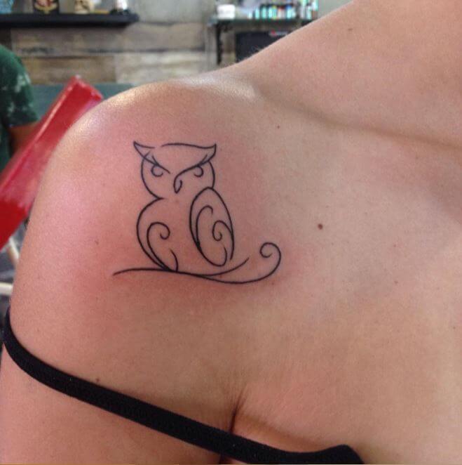 Simple Owl Tattoo
